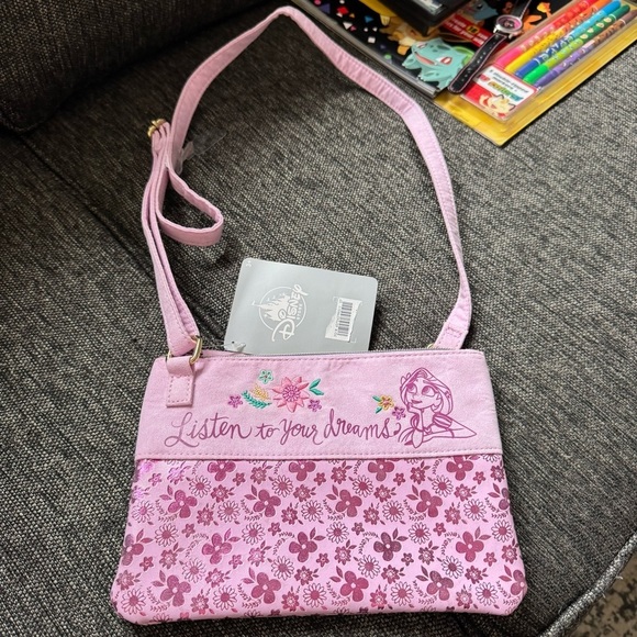 Disney Handbags - Disney Pink Floral Crossbody Bag